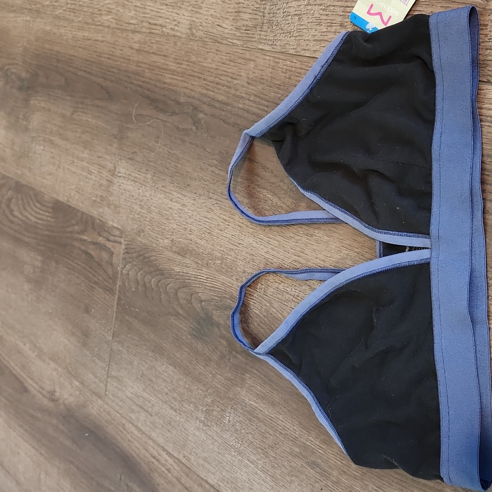 Maidenform‎ Triangle Bralette Bra Navy baby blue XL NWT